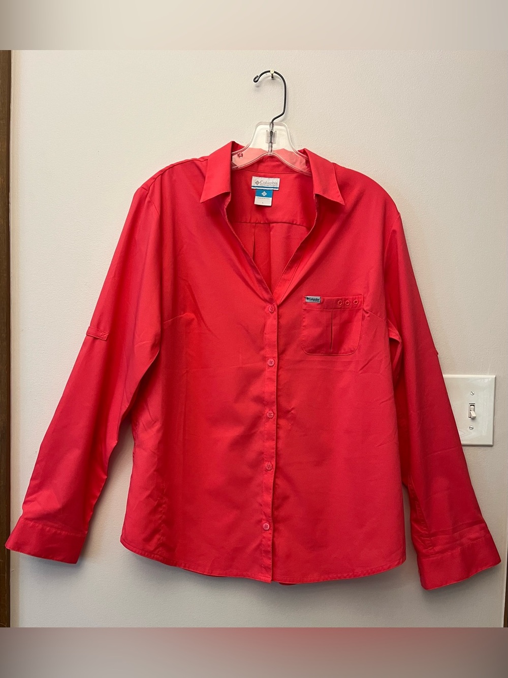 Columbia PFG Hot Pink Vented Long Sleeve shirt size L